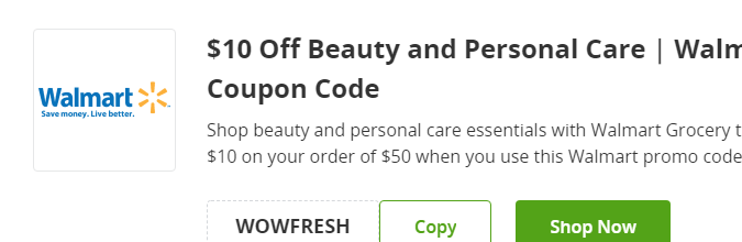 Cupón de $10 de descuento en artículos de belleza personal en Walmart