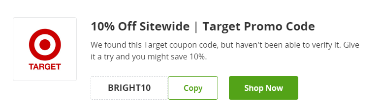 Cupón de 10 de descuento en la página web de Target de Groupon