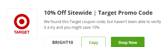 Cupón de 10 de descuento en la página web de Target de Groupon
