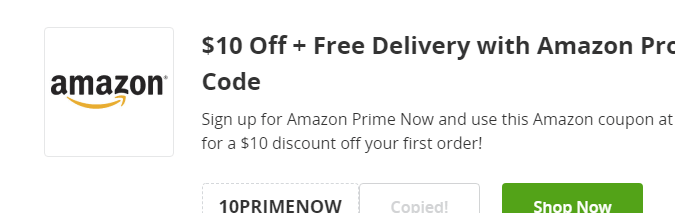Cupón de $10 de descuento en el primer pedido de Amazon Prime de Groupon
