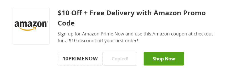 Cupón de $10 de descuento en el primer pedido de Amazon Prime de Groupon