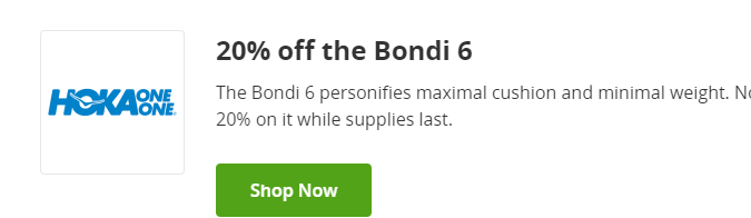 Cupón de 20% de descuento en los zapatos Bondi 6 de Hoka One One de Groupon