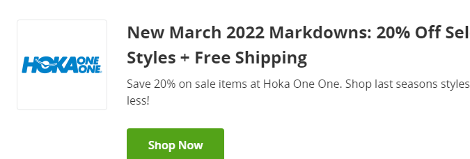 Cupón de 20 de descuento en mercancia-nueva-seleccionada de Hoka One One de Groupon