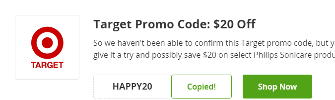 Cupón de 20 de descuento en productos para el cuidado bucal en Target de Groupon