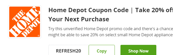 Cupón de 20% de descuento en tu próxima-compra en The Home Depot de Groupon