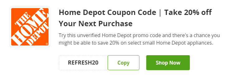 Cupón de 20% de descuento en tu próxima-compra en The Home Depot de Groupon