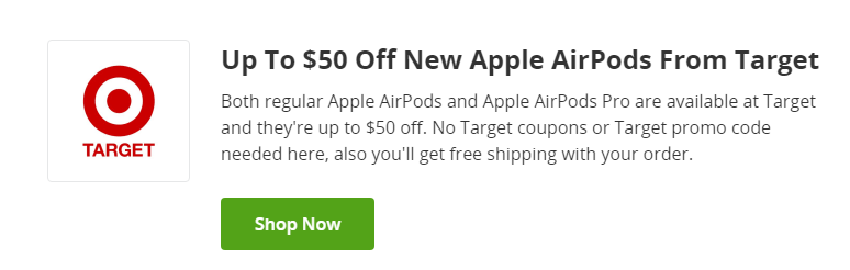 Cupón de 50 de descuento en los nuevos AirPods de Apple en Target de Groupon