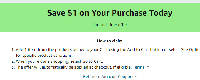 Cupón de $1 de descuento en artículos de higiene básicos en Amazon