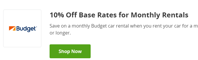 Cupón de 10 de descuento en alquileres mensuales en Budget de Groupon