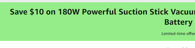Cupón de $10 de descuento en la compra de un aspiradora inalambrica Prettycare en Amazon