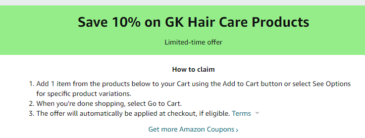 Cupón de 10% de descuento en productor para el cuidado del cabello en Amazon