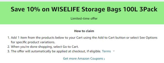 Cupón de 10% de descuento en un paquete de organizadores de ropa Wiselife en Amazon
