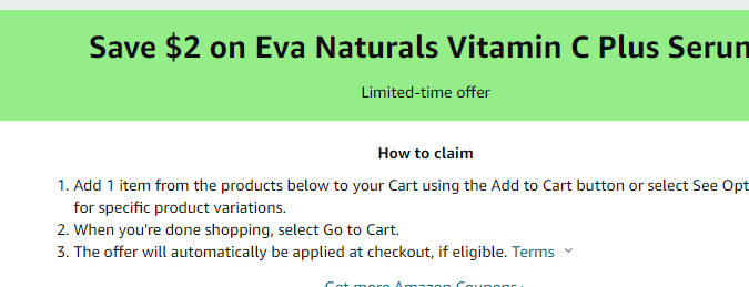 Cupón de $2 de descuento en Serum facial en Amazon