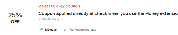 Cupón de 25% de descuento usando la extensión de Honey en Macy's