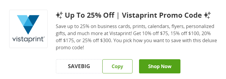 Cupón de 25% de descuento en productos digitales en VistaPrint de Groupon