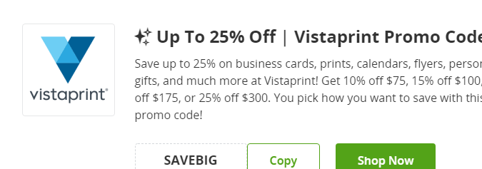 Cupón de 25% de descuento en productos digitales en VistaPrint de Groupon