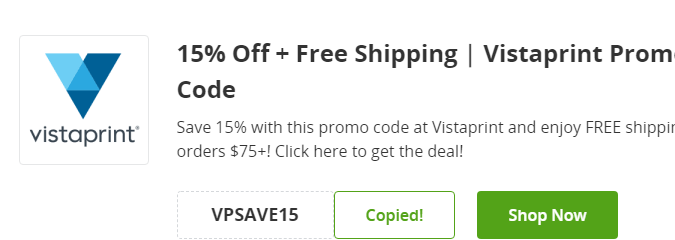 Cupón de 25 de descuento más envío gratis en pedidos en VistaPrint