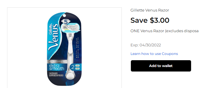 Cupón de $3 de descuento en rasuradoras femeninas Gilllette de Dollar General