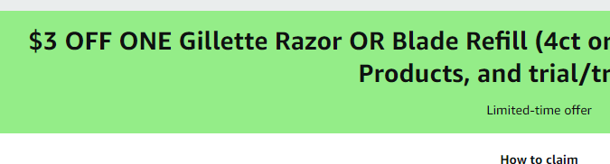 Cupón de $3 de descuento en recambio de máquina de afeitar en Amazon