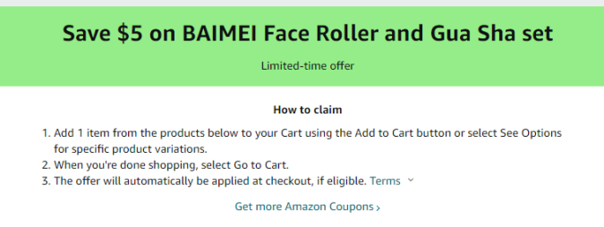 Cupón de $5 ded escuento en rodillo facial en Amazon