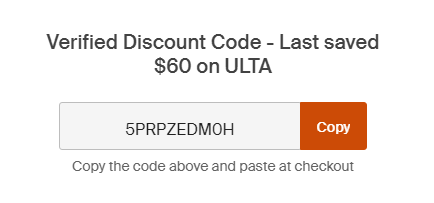 Cupón de descuento sorpresa número 2 de Ulta en Honey