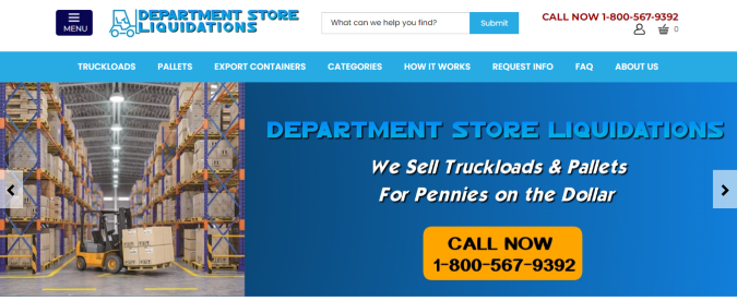 Página web de Department Store Liquidations