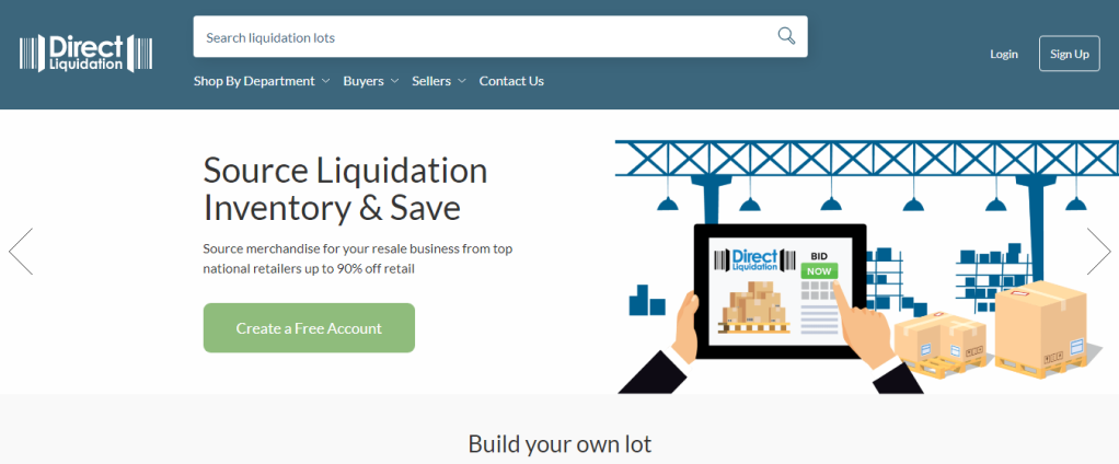 Página web de Direct Liquidation