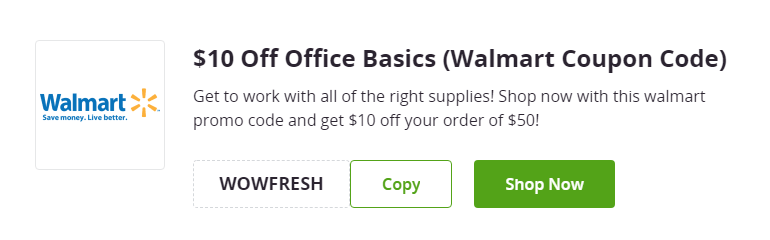 Cupón de $10 de descuento en básicos de oficina en Walmart de Groupon