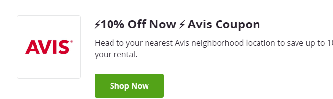 Cupón de 10% de descuento en las tarifas bases mensuales en Avis de Groupon