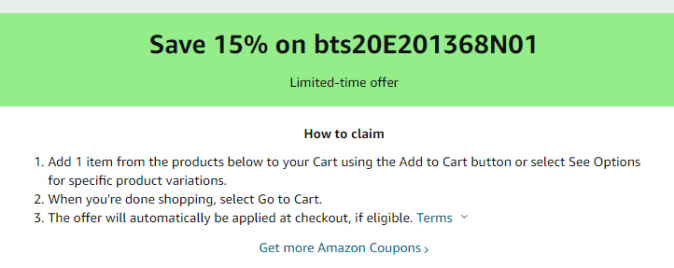 Cupón de 15% de descuento en corneta inalámbrica de Amazon