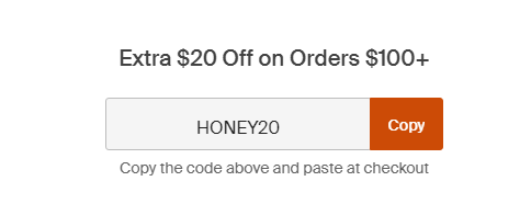 Cupón de $20 de descuento en pedidos que superen los $100 en Madewell de Honey