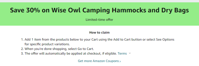 Cupón de 30% de descuento en hamacas de Amazon