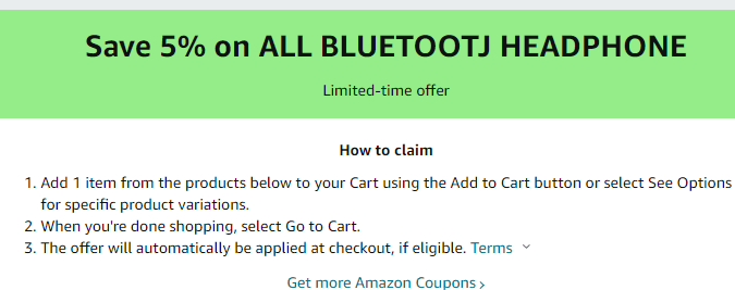 Cupón de 5% de descuento en auriculares inalámbricos de Amazon