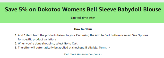 Cupón de 5% de descuento en blusas para el verano de Amazon