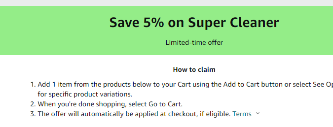 Cupón de 5% de descuento en líquido limpiador de autos de Amazon