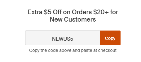 Cupón de $5 de descuento en pedidos de $20 como mínimo en AliExpress de Honey