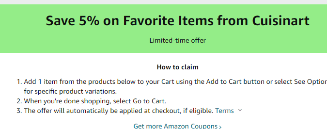 Cupón de 5% de descuento en plancha de cocina de Amazon