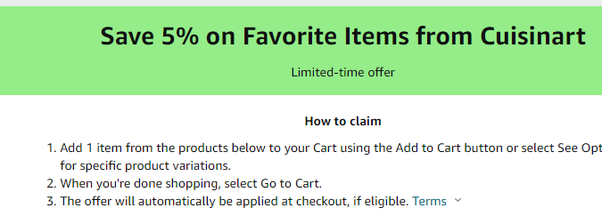 Cupón de 5% de descuento en waflera de Amazon