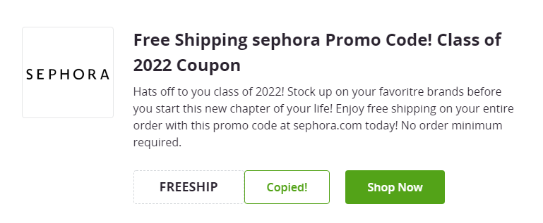 Cupón de envío gratis en Sephora de Groupon