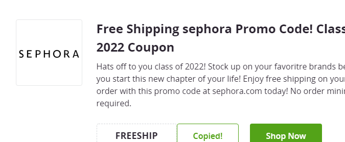 Cupón de envío gratis en Sephora de Groupon