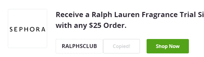 Cupón de muestra gratis de perfume Ralph Lauren con un pedido de $25 e Sephora de Groupon
