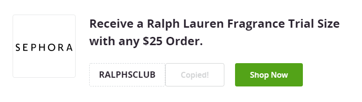 Cupón de muestra gratis de perfume Ralph Lauren con un pedido de $25 e Sephora de Groupon