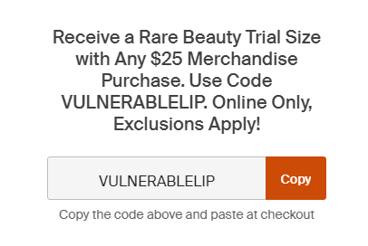 Cupón de muestra gratis de un Rare Beauty con una compra de $25 en Sephora de Honey