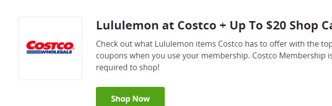 Promociones en artículos Lululemon en Costco de Groupon
