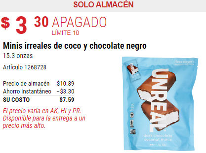 Golosinas de coco con cobertura de chocolate Unreal