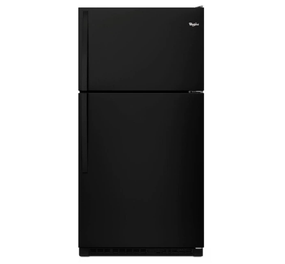 Refrigerador negro de dos puertas Whirlpool
