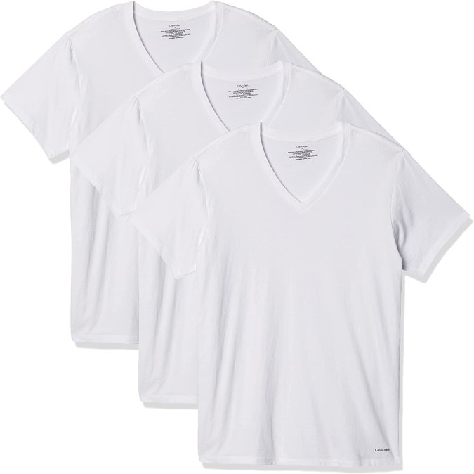 Set de franelas con cuello en V para hombres Calvin Klein