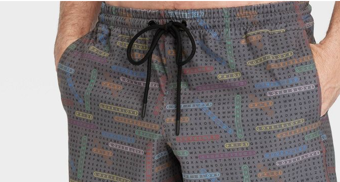 Short con estampado de sopa de letras Pride Adult