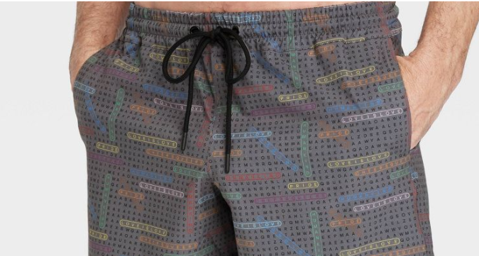 Short con estampado de sopa de letras Pride Adult