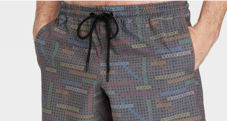 Short con estampado de sopa de letras Pride Adult